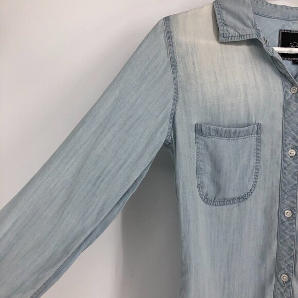 Rails Chanbray Light Wash Long Sleeve Full  Button-up Lightweight Denim Shirt XS - Picture 3 of 16